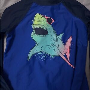 Kohl's Kids Shark Rashguard - Blue and Pink